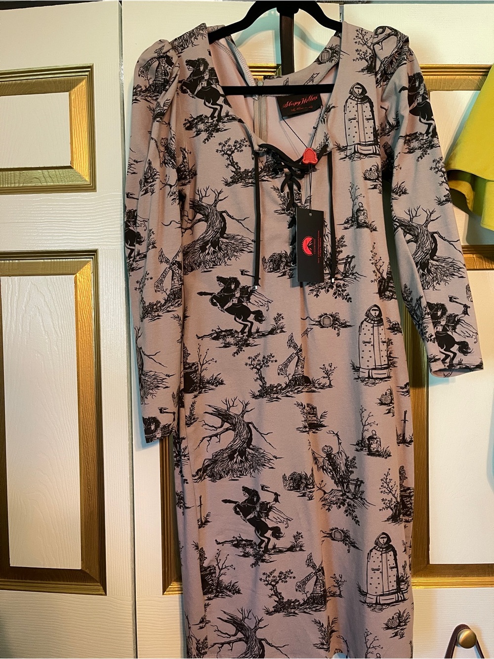 La Femme En Noir x Sleepy hollow Gothic Toile Lace-Up Dress - Picture 3 of 6